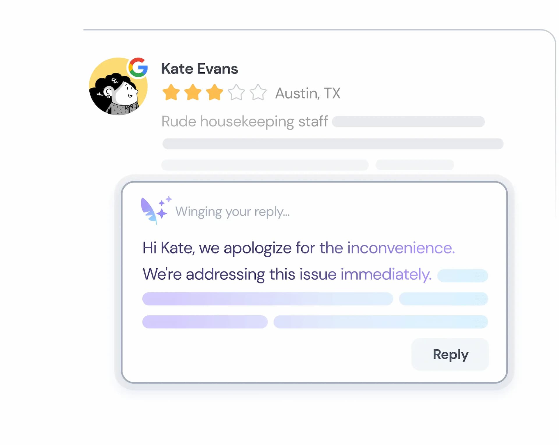 Erstellen Sie personalisierte <br aria-hidden class="max-2xl:hidden"> Antworten mit KI